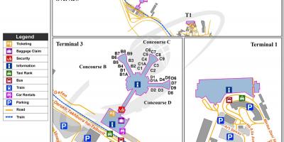 ბენ გურიონი აეროპორტის ტერმინალის 1 რუკა